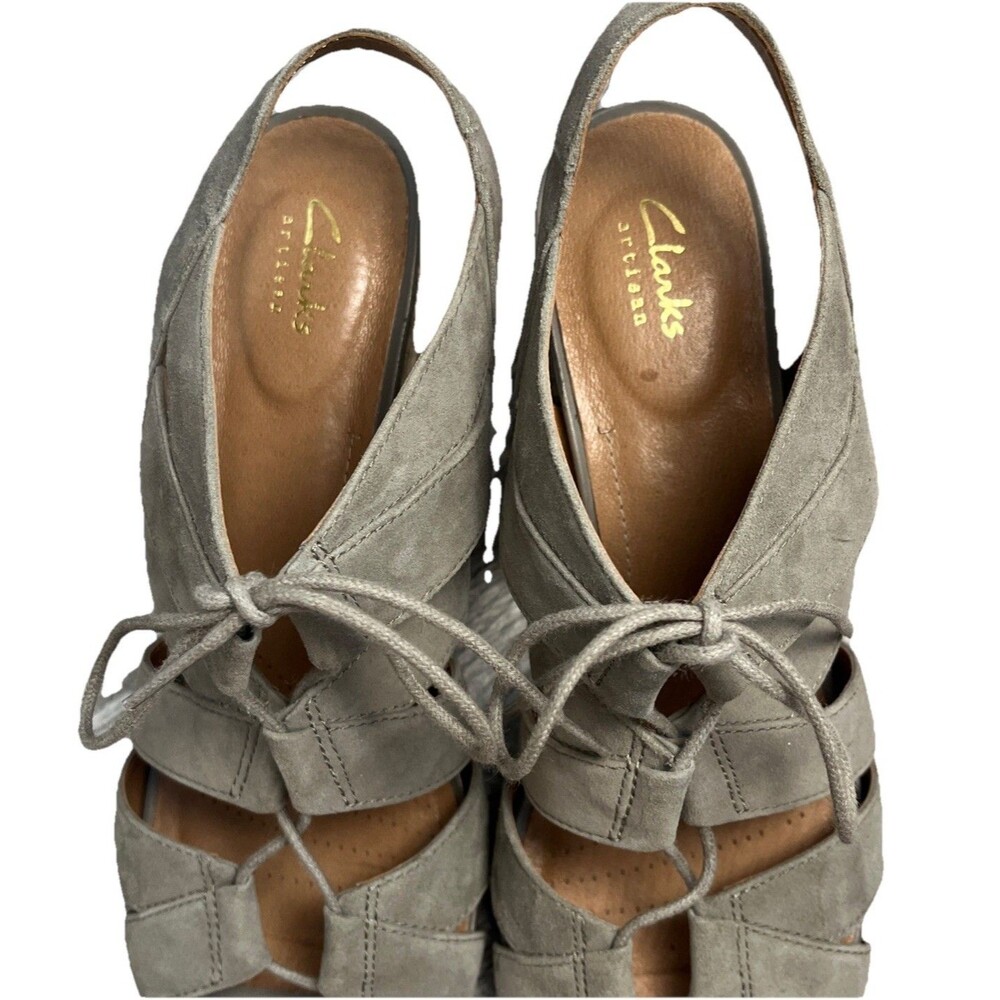 Clarks Women’s Artisan Sage Suede Acina Chester Espadrille Wedge Sandal 10 - Picture 6 of 11